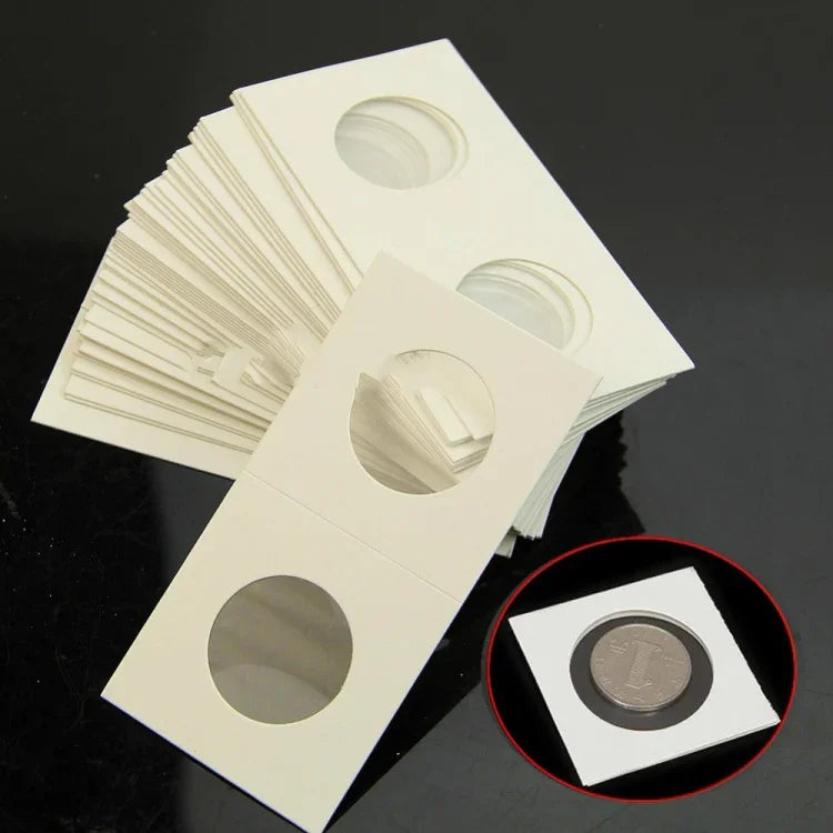 50 PCS / 3 Sets 40mm Diameter Coin Protector Square Coin Collection Paper Clip, Paper Clip