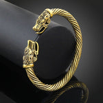 Men Wristband Cuff Wolf Head Viking Bracelet Jewelry Fashion Accessories