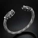 Men Wristband Cuff Wolf Head Viking Bracelet Jewelry Fashion Accessories