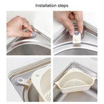 Kitchen Vegetable Rack Household Sink Drain Rack Triangle Storage Hanger Free Punch Tray Hanging Basket