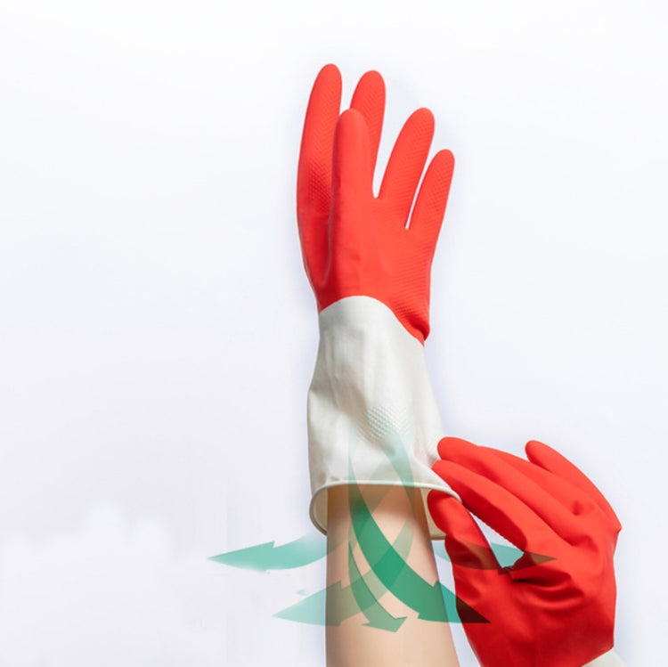 1 Pair Household Two-color Washing Gloves Housework Cleaning Laundry Dishwashing Latex Gloves, S, M, L, XL