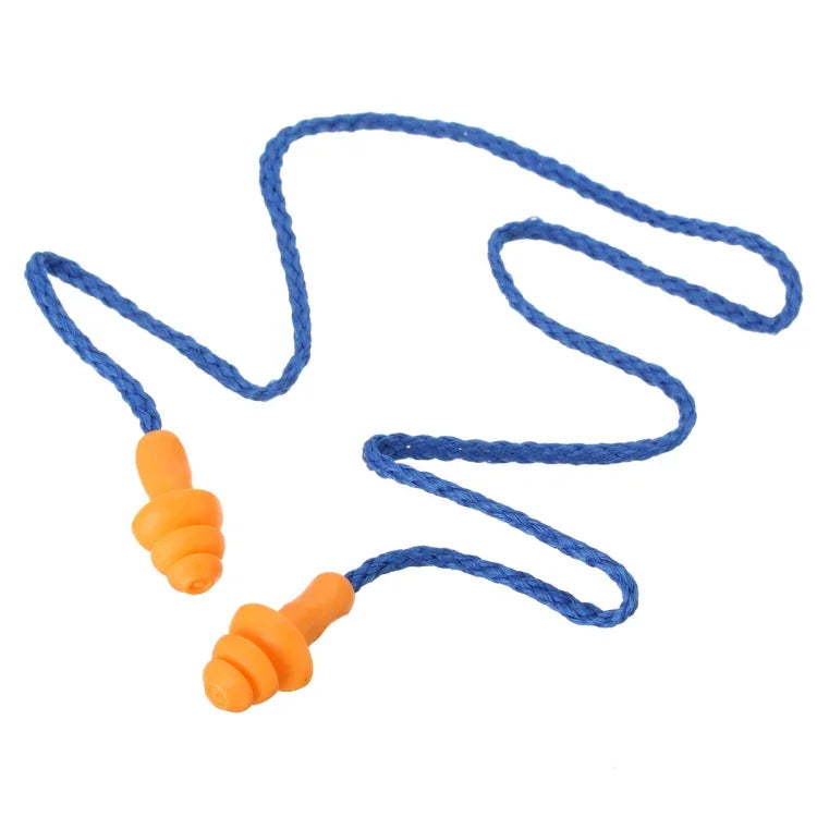 10 PCS Soft Silicone Corded Ear Plugs ears Protector Reusable Hearing Protection Noise Reduction Earplugs