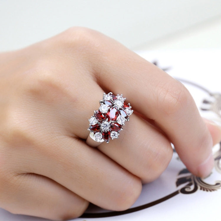 925 Sterling Silver Sparkling Rings Girls Crystal Engagement Jewelry, 6