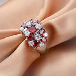 925 Sterling Silver Sparkling Rings Girls Crystal Engagement Jewelry, 6