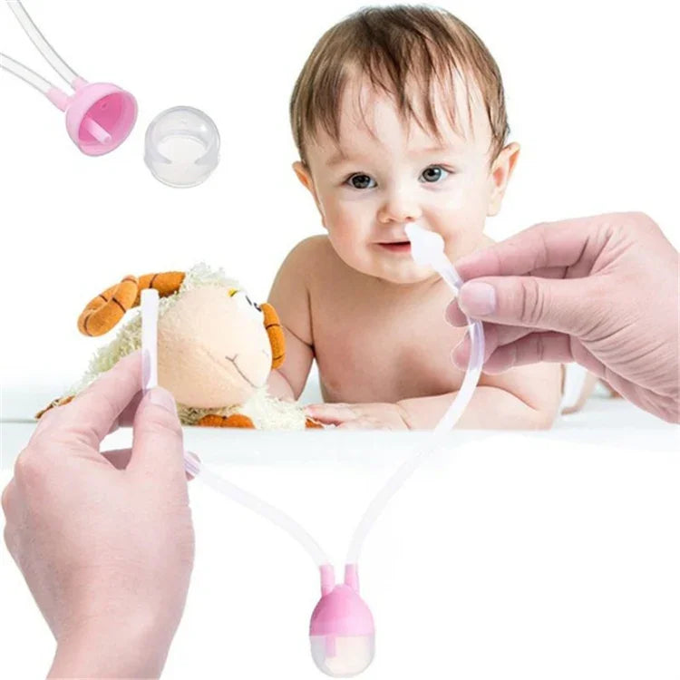 Newborn Baby Safety Nose Cleaner Vacuum Suction Nasal Aspirator Flu Protections Nasal Aspirator Nasal Snot Nose Cleaner Baby, pink, yellow, blue