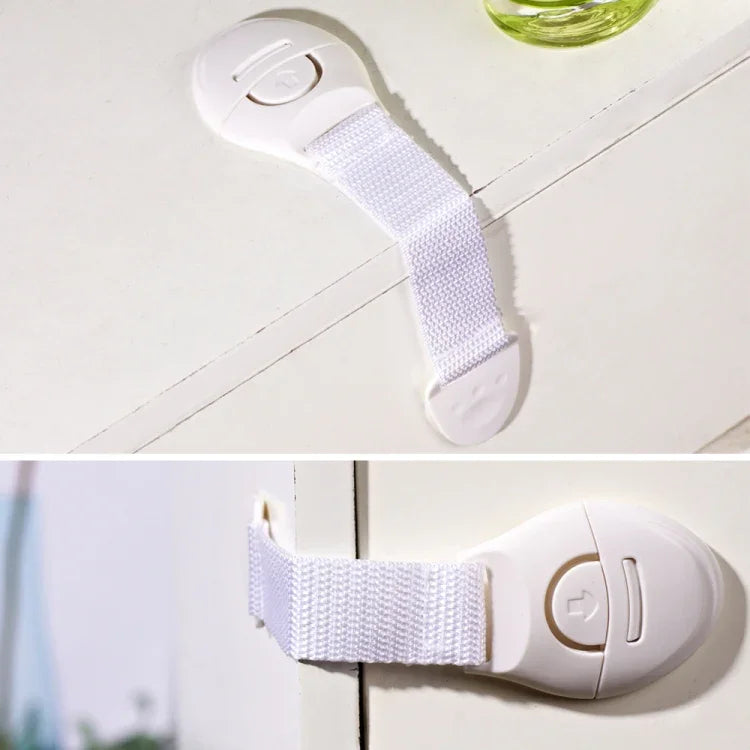 10 PCS/Lot Child Lock Protection Of Children Locking Doors For Children Safety Kids Plastic Lock, 10 PCS  White