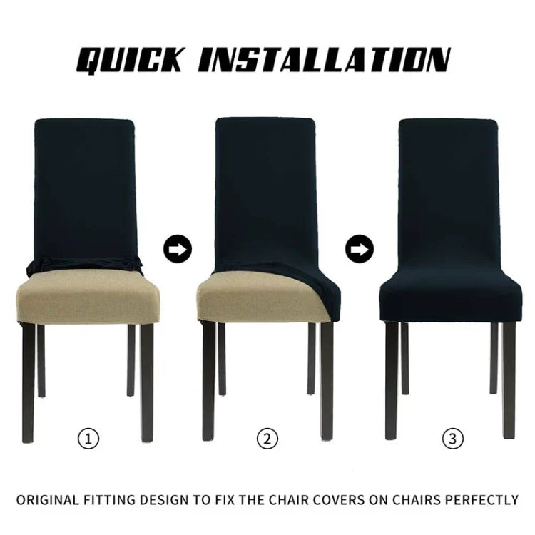 Modern Plain Color Chair Cover Spandex Stretch Elastic Wedding Banquet Chair Covers Dining Seat Cover Pastoral Hotel Cover, Universal Size