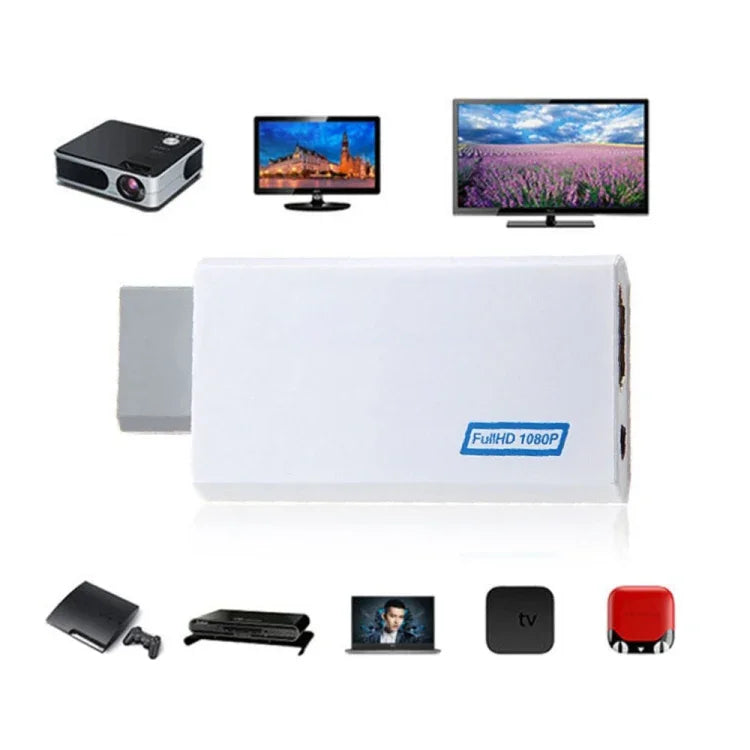 Nintendo  Wii Hassle Free Plug and Play for Wii to HDMI 1080p Converter Adapter Wii2hdmi 3.5mm Audio Box Wii-link, To HDMI 1080p Converter Adapter