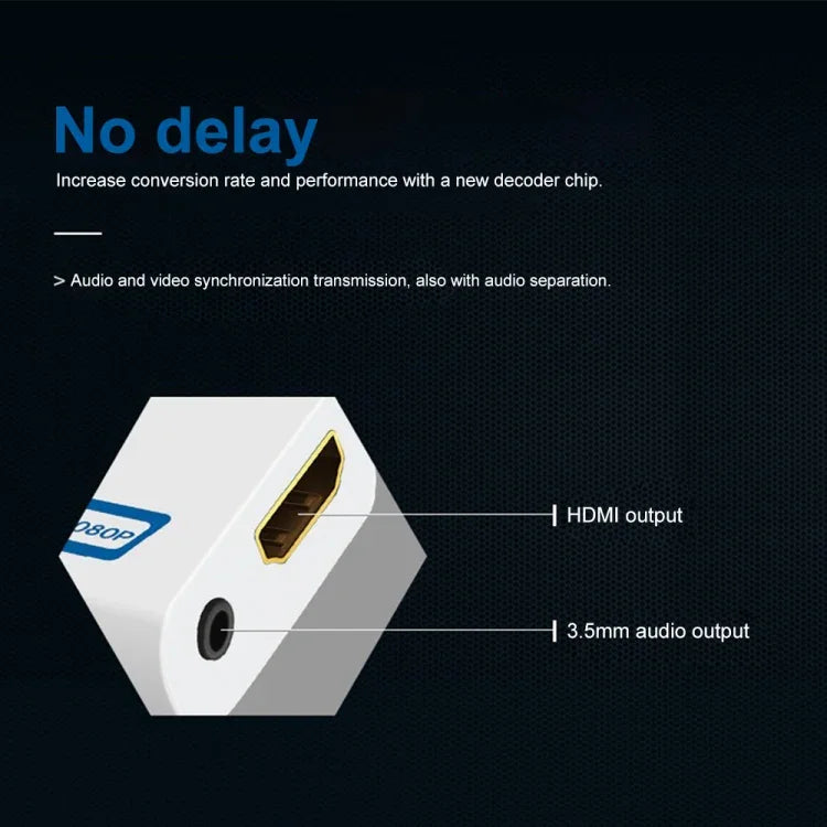Nintendo  Wii Hassle Free Plug and Play for Wii to HDMI 1080p Converter Adapter Wii2hdmi 3.5mm Audio Box Wii-link, To HDMI 1080p Converter Adapter