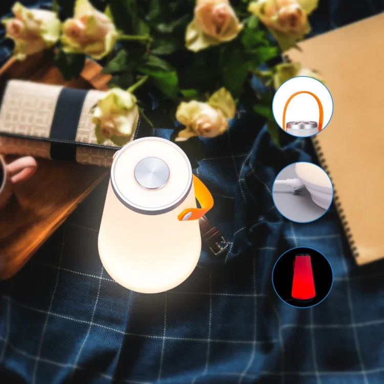 Portable Touch Switch Rechargeable LED Table Lamp Outdoor Camping Emergency Night Light with Handle