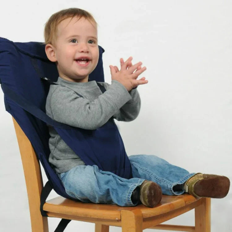 Baby Portable Seat Kids Chair Travel Foldable Washable Infant Dining Seat Cover Safety Belt
