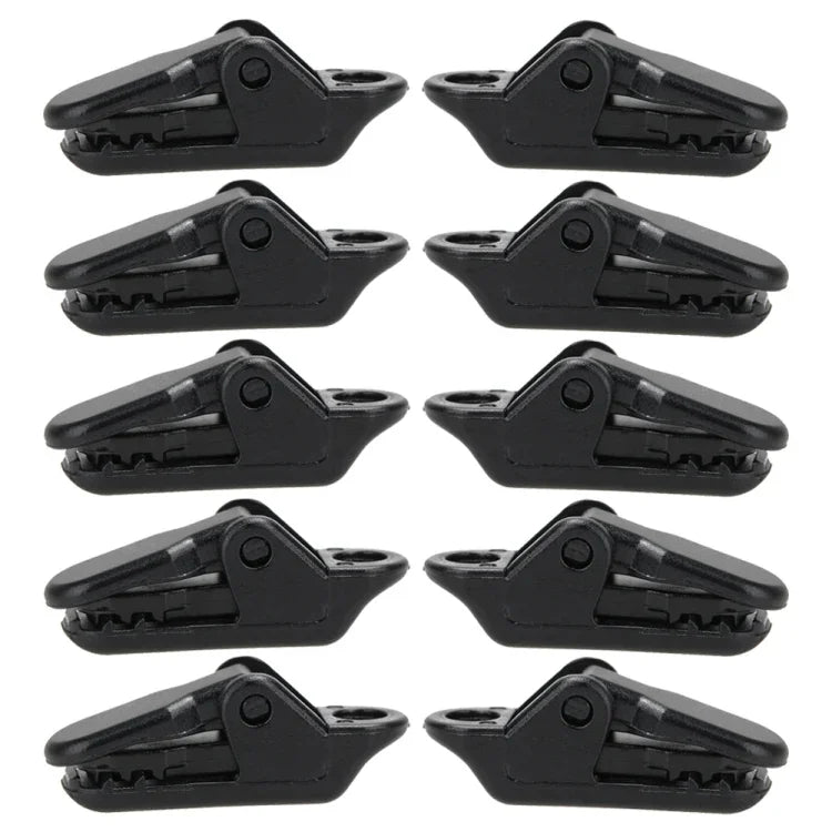 10pcs Tents Accessories Awning Wind Rope Clamp Plastic Clip Outdoor Camping Tent Alligator Cip Hook, Plastic Clip