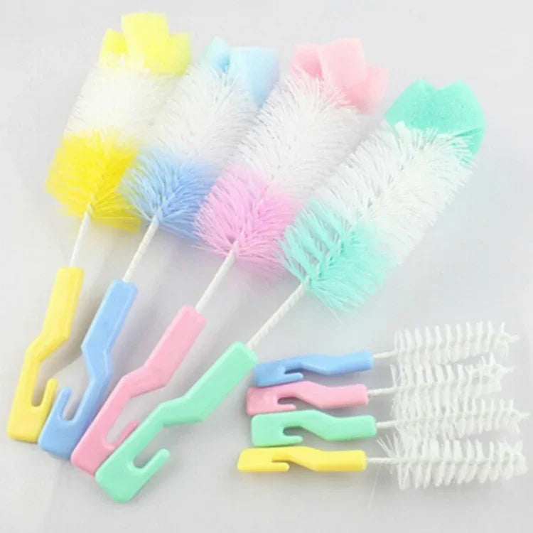 2 Sets Baby Nipple Milk Bottle Cup 360 Degree Sponge Cleaner Pacifier Brush, Random Color Delivery, Milk Bottle Cup