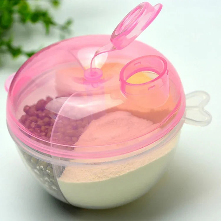 Baby Milk Powder Formula Dispenser Food Container Storage Feeding Box 3 Layer Leakproof Travel Storage Box for Kids Toddler, Green, Pink, Yellow, Blue