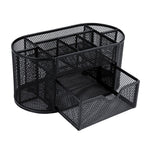 Desk Organizer 9 Grids Metal Mesh Office Pen Pencil Holder