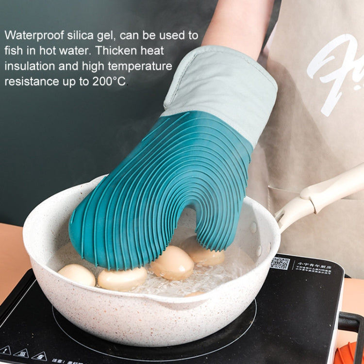 Thickened Silicone Gloves Household Microwave Oven Anti-Scald Insulation Glove, Pink, Light blue, Lake Blue
