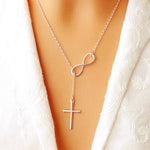 Women Fashion Lovely Chic Long Silver Sweater Chain Pendant Necklaces, Number 8 and cross, Leaf and bird, Leaves, Leaf and pearl, Leaf double chains