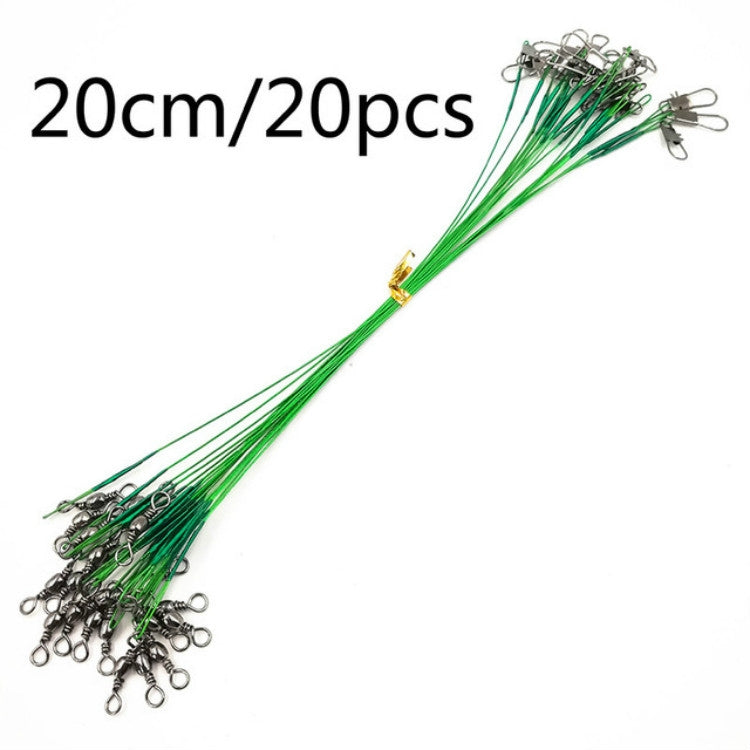 20 PCS Luya Front Wire With Pin Wire Anti-bite Wire, 20CM, 25CM, 30CM, 15CM