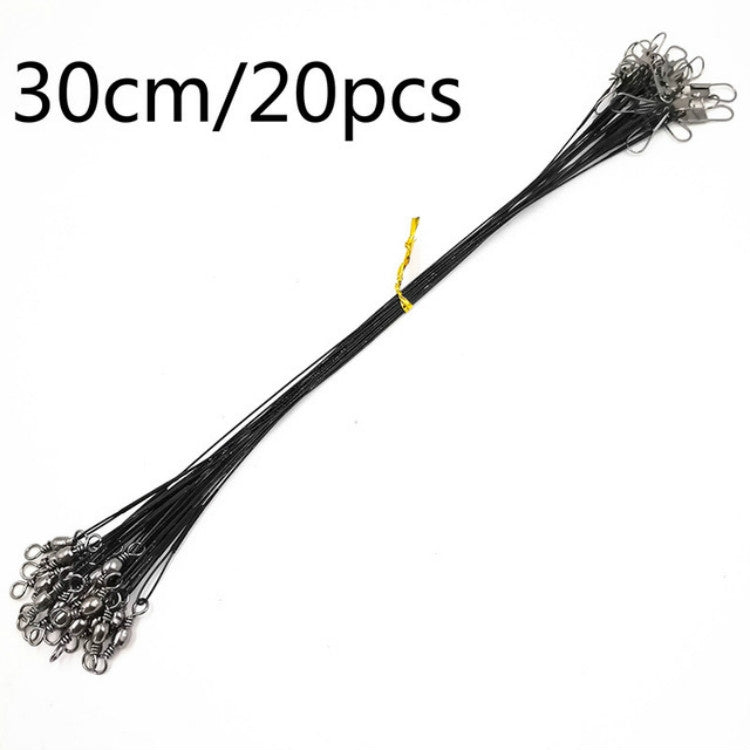 20 PCS Luya Front Wire With Pin Wire Anti-bite Wire, 20CM, 25CM, 30CM, 15CM