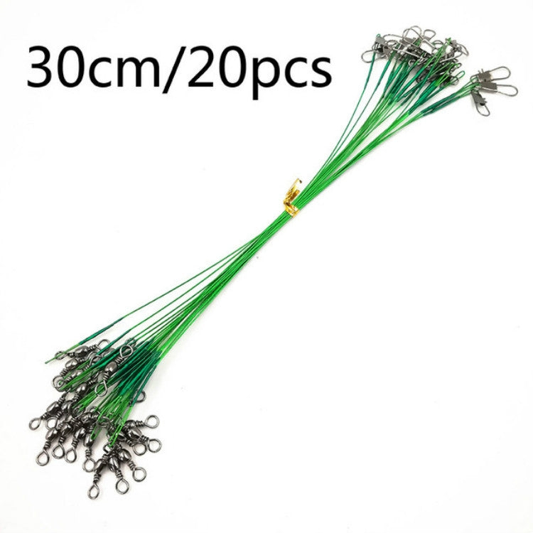 20 PCS Luya Front Wire With Pin Wire Anti-bite Wire, 20CM, 25CM, 30CM, 15CM