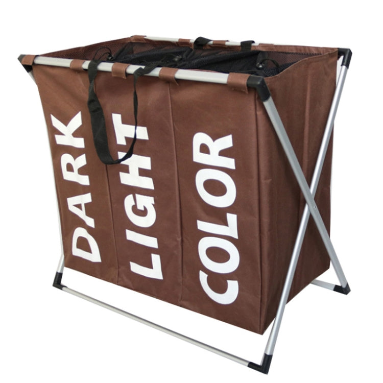 Collapsible Three Grid Dirty Clothes Laundry Hamper Organizer Home Storage Basket, 3 Grid