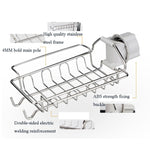 Faucet Rack Stainless Steel Perforated Free Kitchen Sink Storage Rack Rag Sponge Drain Rack, Type A, Type B, Type C