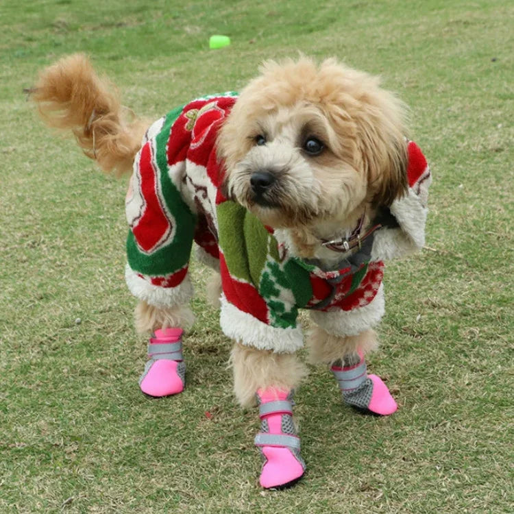 4 in 1 Pet Shoes Dog Shoes Walking Shoes Small Dogs Pet Supplies, S, M, L, XL