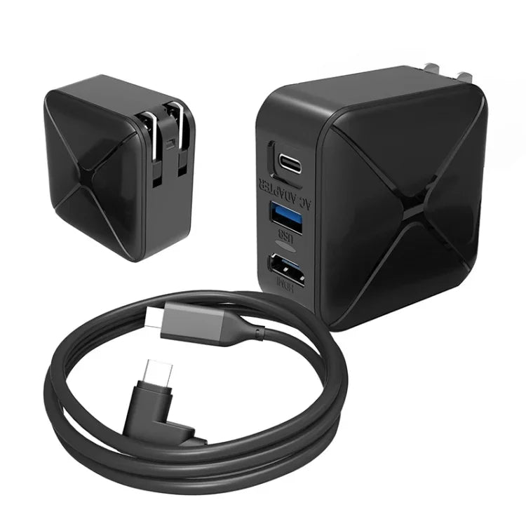 Multi-Function Projection And Charging AC Adapter Base Support Android/PC/Lite For Switch, Black+US Plug, Black+EU Plug, Black+UK Plug