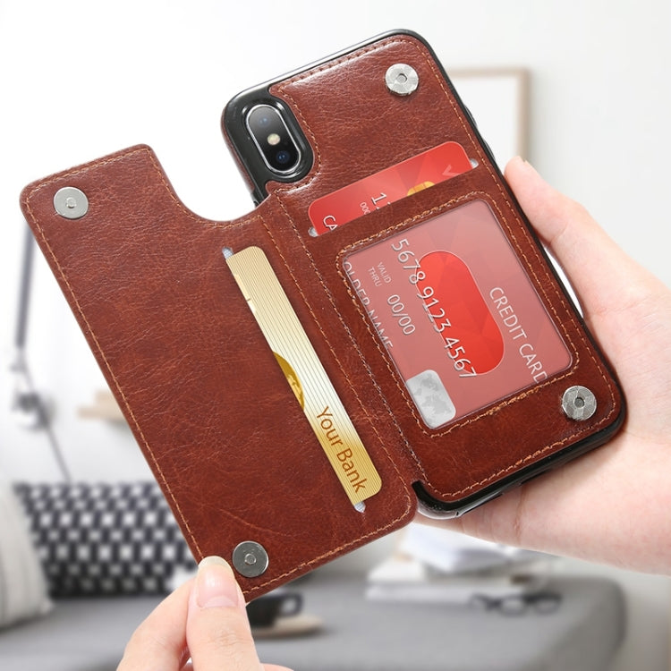 For iPhone XR Retro PU Leather Case Multi Card Holders Phone Case, For iPhone XR
