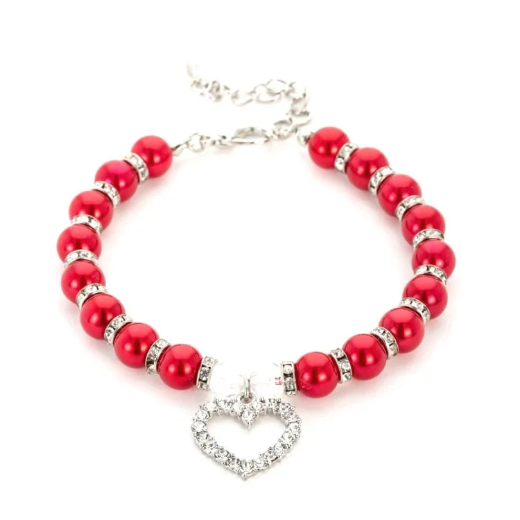 Pet Supplies Pearl Necklace Pet Collars Cat and Dog Accessories, S, M, L