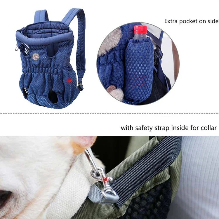 Doglemi Pet Outing Backpack Dog Shoulder Chest Bag Breathable Mesh Dog Cat Bag, M, L