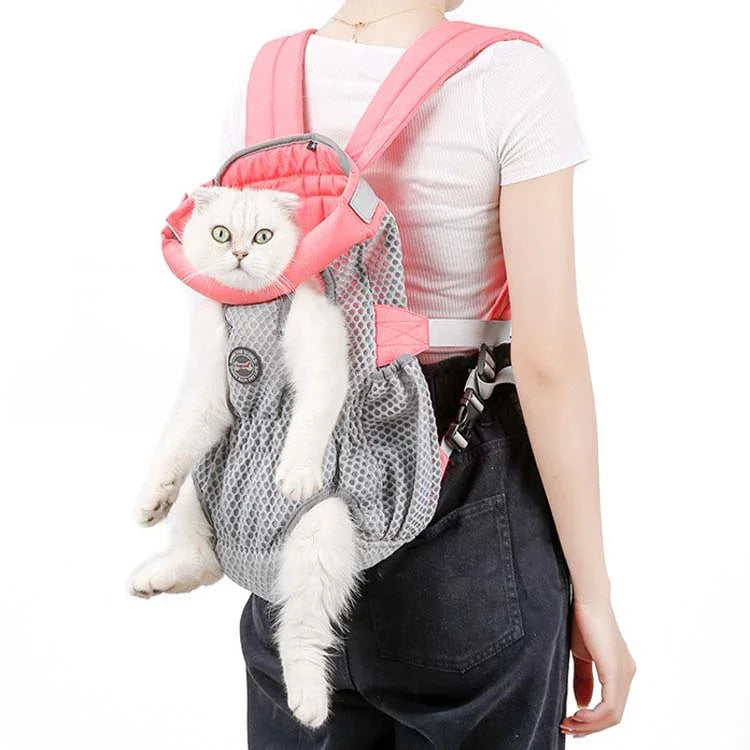Doglemi Pet Outing Backpack Dog Shoulder Chest Bag Breathable Mesh Dog Cat Bag, M, L