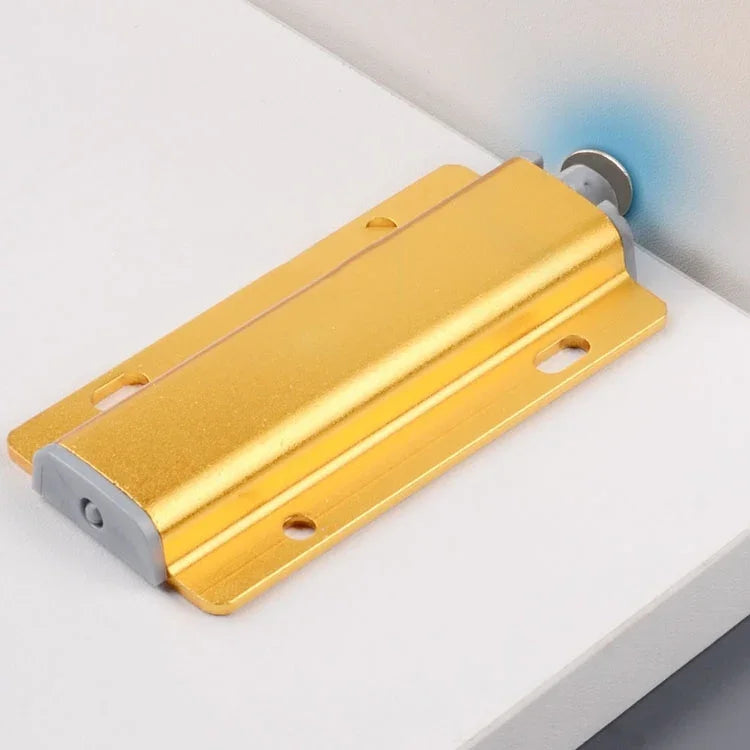 3 PCS Aluminum Alloy Bouncer Free Handle Push-Pull Cabinet Wardrobe Door Drawer Bouncer, Gold, Silver