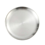 Stainless Steel Thickened Round Plate Cafe Tray Fruit Cake Plate Bone Plate Dish Shallow Plate, 14cm Brushed Matte Silver, 17cm Brushed Matte Silver, 20cm Brushed Matte Silver, 23cm Brushed Matte Silver, 26cm Brushed Matte Silver                       ...