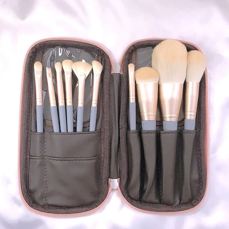 10 PCS / Set Makeup Brush Corn Silk Fiber Hair Loose Powder Brush Face And Eye Makeup Brush, Without Bag, With Blue Bag, With Silver Bag, With Pink Cylinder, With Green Cylinder, With Pink Zipper Bag