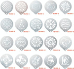6 PCS Stainless Steel Garland Mold Fancy Coffee Printing Model Coffee Milk Foam Spray Pattern Template Random Style Delivery, 6 PCS