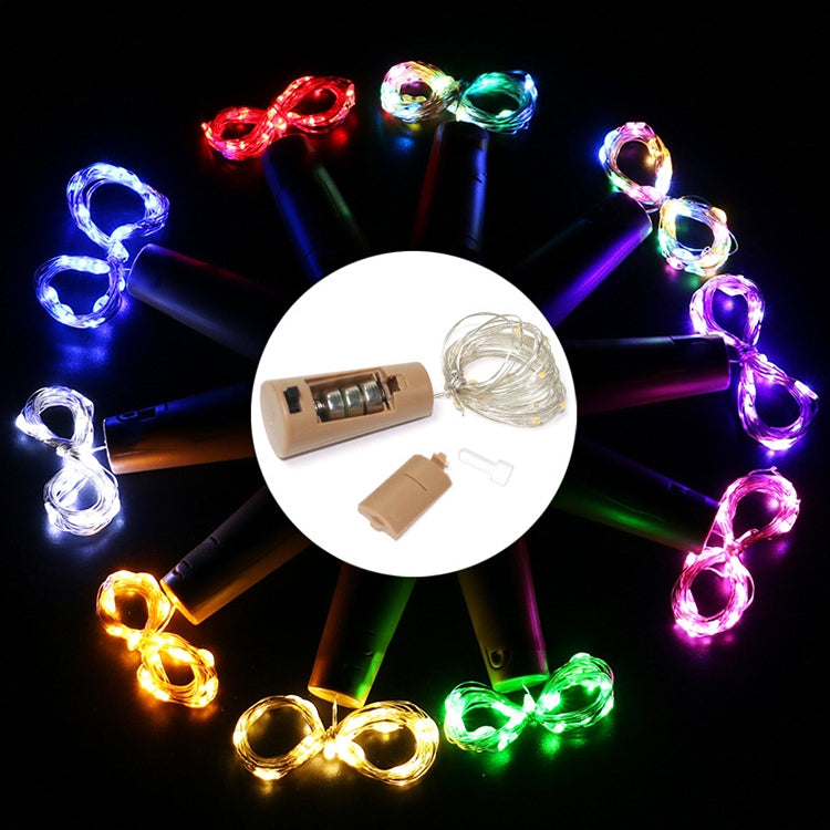 10 PCS LED Wine Bottle Cork Copper Wire String Light IP44 Waterproof Holiday Decoration Lamp, 2m 20LEDs