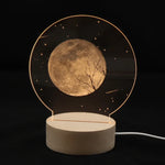 3D Atmosphere Decorative Light Acrylic Inner Carved LED Night Light Creative Girl Table Lamp, Double Deer, Whale Girl, Deer, Cartoon Astronaut, Good Night, Flamingo, Full Moon, Tree Cat, Swan, Stars And Moon, Full Moon Swan, Moon Girl