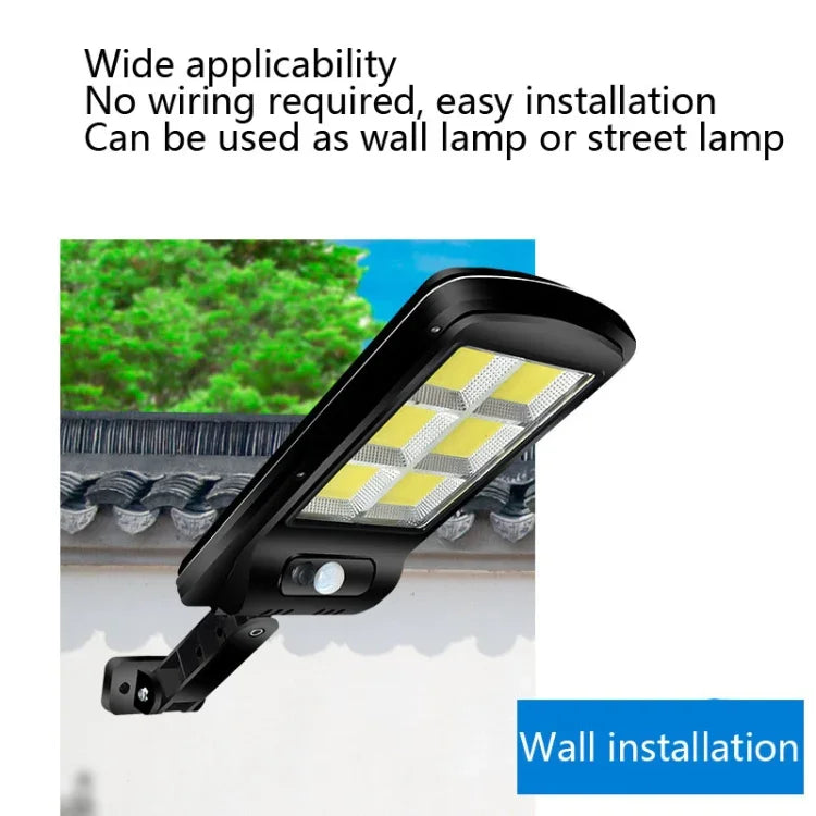 10W Solar Power Human Body Induction + Light Control Street Light Multi-Function Remote Control Outdoor Lighting, 6COB with RC