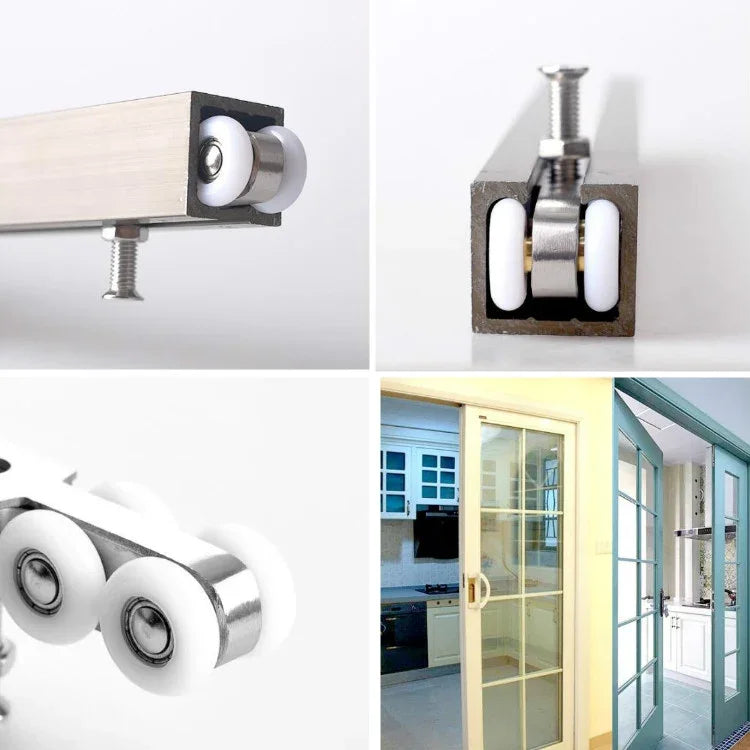 Stainless Steel Sliding Door Hanging Wheel Silent Smooth And Wear-Resistant Sliding Door Pulley Nylon Hanging Rail, 4 Wheels, 8 Wheels