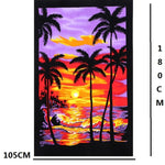 Extra Long Bath Towel Hawaiian Island Style Cotton Beach Cushion Towel 180x105 Cm, Sunset Coconut BT19-2, Beach Sports Car BT19-3, Ocean Carnival BT19-1