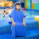 Cotton Cloak Home Bathroom Lengthen Children Wearable Bath Towel 70 cm, Pink Unicorn DP19S-4, Green Crocodile DP19S-5, Blue Shark DP19S-6