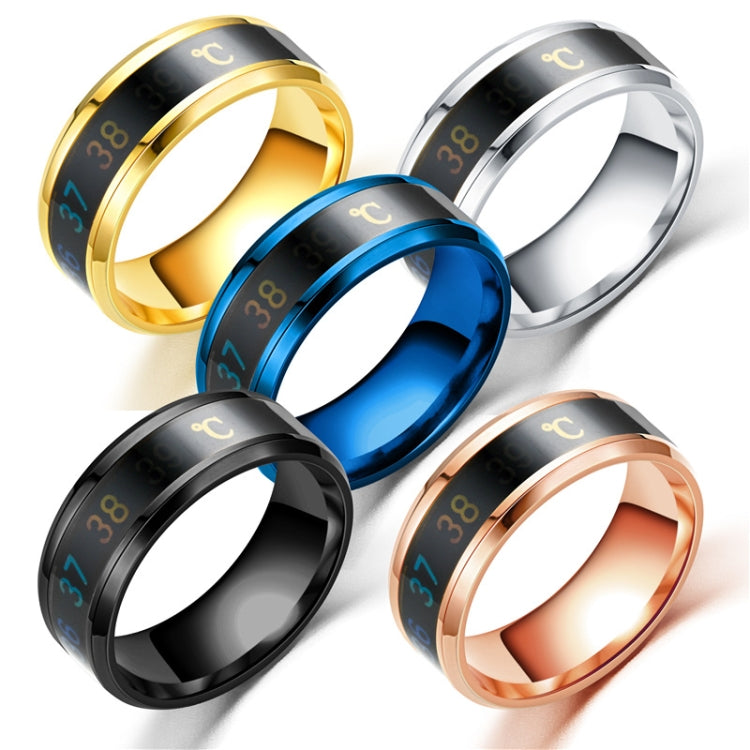 Smart Temperature Ring Stainless Steel Personalized Temperature Display Couple Ring, 6, 7, 8, 9, 10, 11, 12, 13