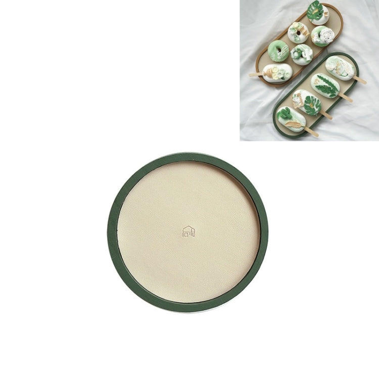 Desktop Shallow Storage Tray Sundries Tray Jewelry Display Tray, , Oval (Warm Brown), , Triangle (Warm Brown), , Round (Warm Brown), , Oval (Dark Green), , Triangle (Dark Green), , Round (Dark Green), , Oval (Green Lotus), , Triangle (Green Lotus)