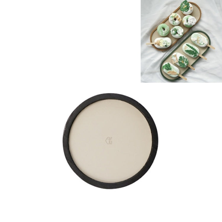 Desktop Shallow Storage Tray Sundries Tray Jewelry Display Tray, , Oval (Warm Brown), , Triangle (Warm Brown), , Round (Warm Brown), , Oval (Dark Green), , Triangle (Dark Green), , Round (Dark Green), , Oval (Green Lotus), , Triangle (Green Lotus)