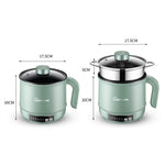 Multi-Function Electric-Cooker Mini Dormitory Student Cooking Rice Stir Frying Non-Stick Pot, 110V US Plug, White Manual Single Pot, White Manual Style with Steaming Grid, White Smart Single Pot, White Smart With Steaming Grid, Green Manual Single Pot