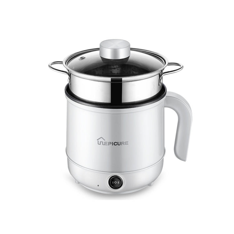 Multi-Function Electric-Cooker Mini Dormitory Student Cooking Rice Stir Frying Non-Stick Pot, 110V US Plug, White Manual Single Pot, White Manual Style with Steaming Grid, White Smart Single Pot, White Smart With Steaming Grid, Green Manual Single Pot