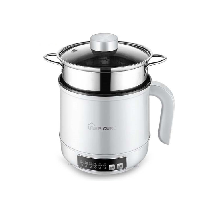 Multi-Function Electric-Cooker Mini Dormitory Student Cooking Rice Stir Frying Non-Stick Pot, 110V US Plug, White Manual Single Pot, White Manual Style with Steaming Grid, White Smart Single Pot, White Smart With Steaming Grid, Green Manual Single Pot