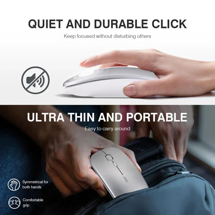 Inphic PM1 Office Mute Wireless Laptop Mouse, Battery Display