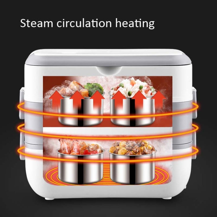 Lunch Box With Electric Heating And Heat Preservation Can Be Plugged In Barrel Office Worker Rice Cooker, EU Plug Double-gut